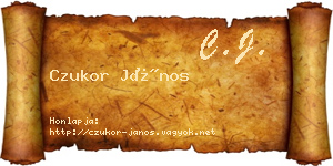 Czukor János névjegykártya
